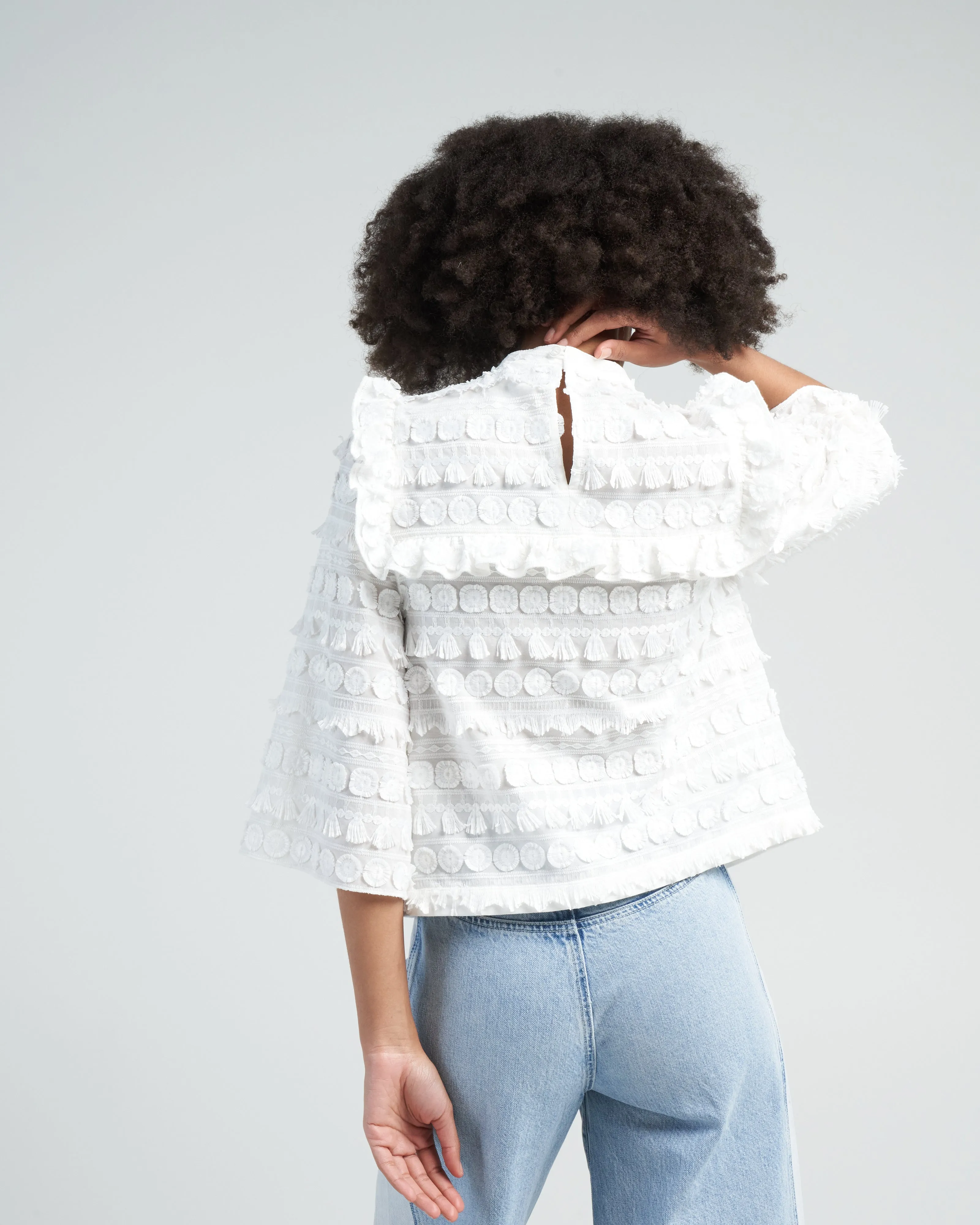 a-line blouse - white