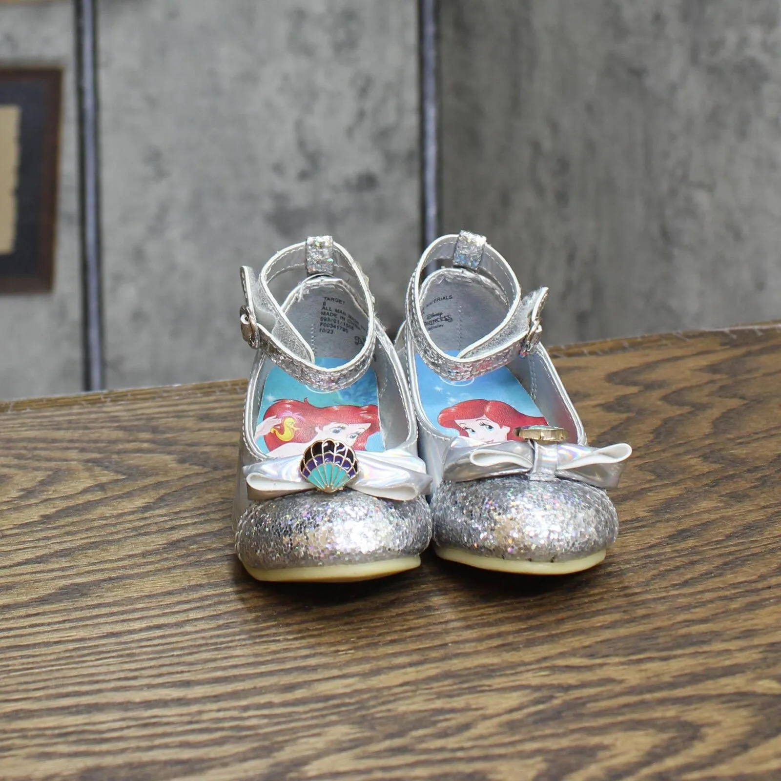 Disney Toddler Girls Ariel Heeled Sandals 16708102540104 Shiny Gray 6T
