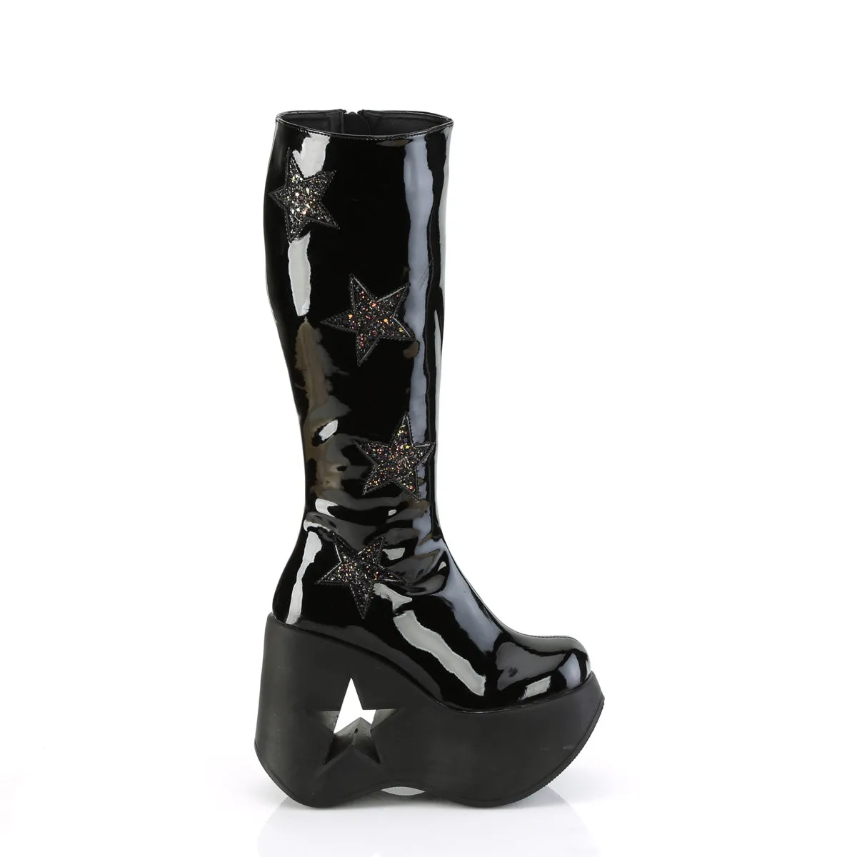 DYNAMITE-600  Black Patent-Black Multi Glitter