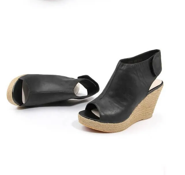 Small Size Peep Wedge Sandals SILVIA