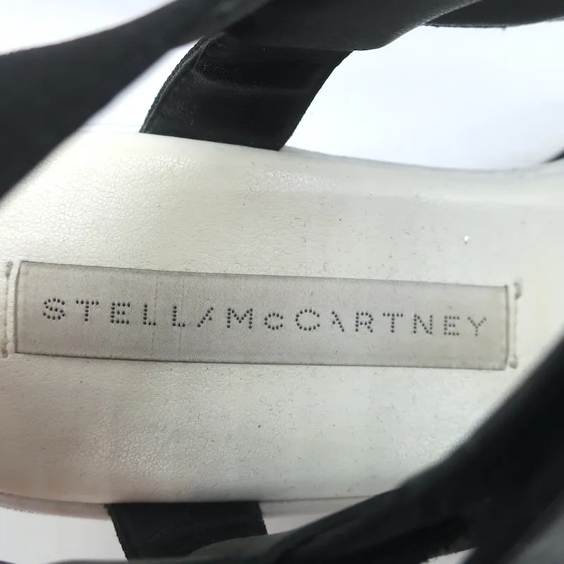Stella McCartney Elyse Striped Platform Slingback Sandals Black & White Size 37
