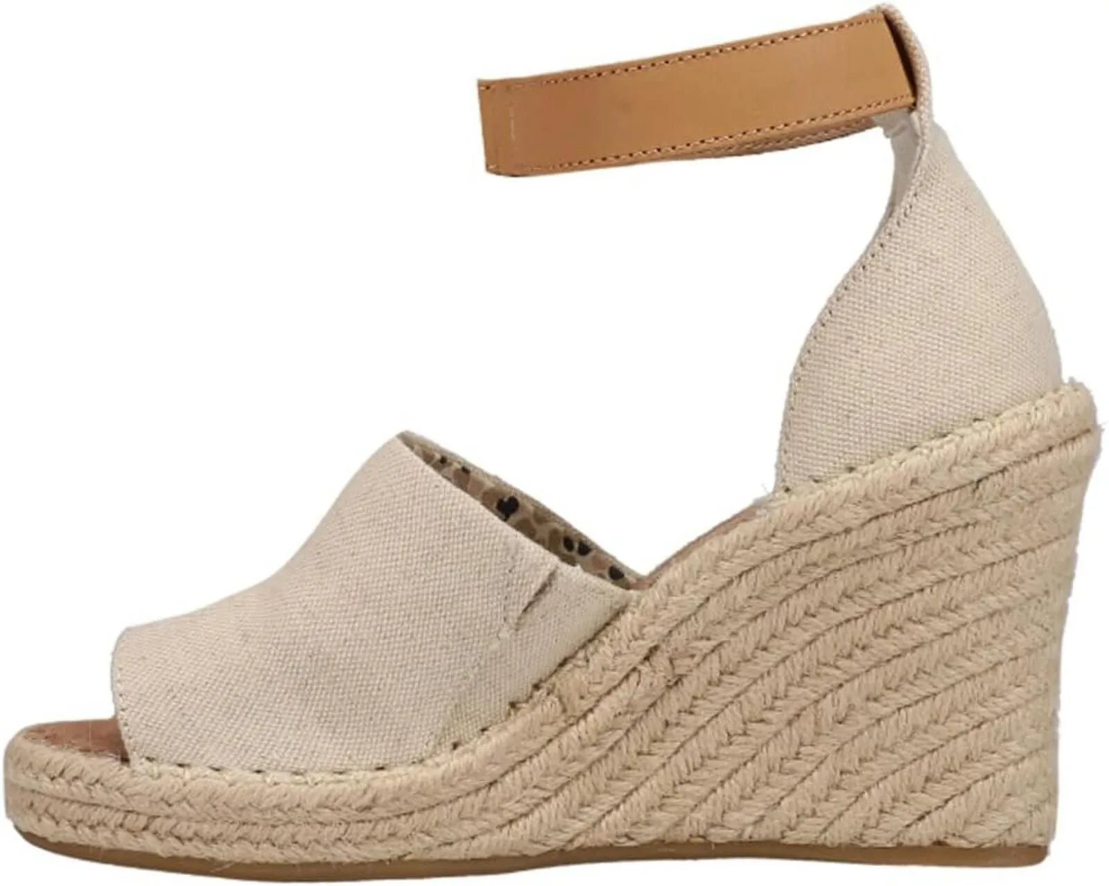Toms Womens Marisol Platform Wedge Shoes 10016358 Natural Brown 10M